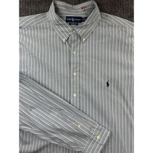Ralph Lauren Shirt Mens 3XLT Tall Blue Striped Button Up‎ R.L. Naval Academy VTG